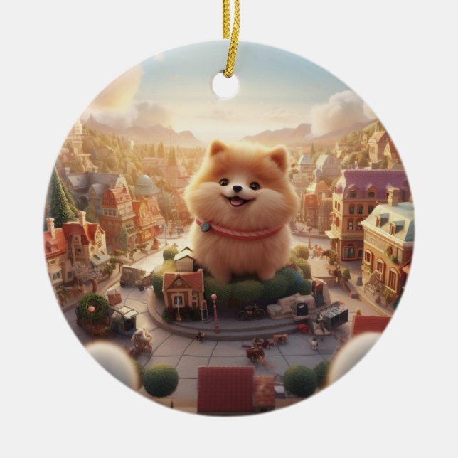 Weihnachten für Spitz, Hundeschenk, Hundeliebhaber Keramik Ornament (Vorne)