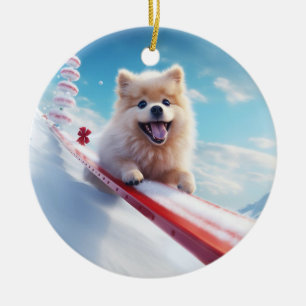 Weihnachten für Spitz, Hundeschenk, Hundeliebhaber Keramik Ornament