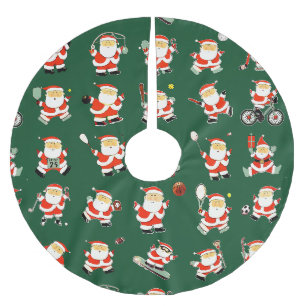 Weihnachten für Sportfans Polyester Weihnachtsbaumdecke