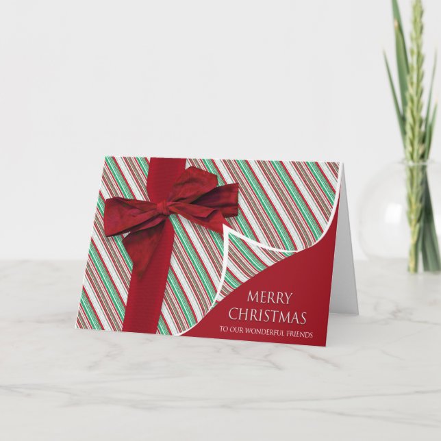 Weihnachten für unsere Freunde Geschenk große Bow- Karte (Vorderseite)