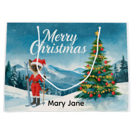 Weihnachten für Weihnachten Katze Liebhaber Schnee Große Geschenktüte