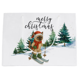Weihnachten für Weihnachten Katze Liebhaber Schnee Große Geschenktüte