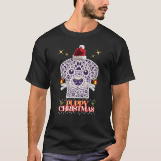 Weihnachten für Welpen - festes Hundebau T-Shirt