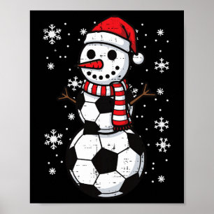 Weihnachten Fußball Ll Schneemann Xmas Fußll Junge Poster