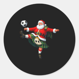 Weihnachten Fußball Santa Lustig Football Festlich Runder Aufkleber