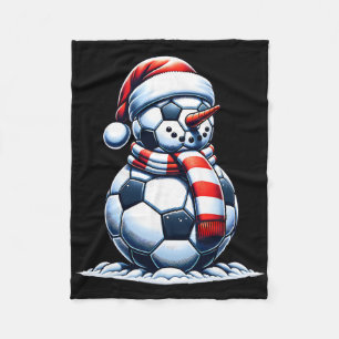 Weihnachten Fußballfan lustiger Schneemann Weihnac Fleecedecke