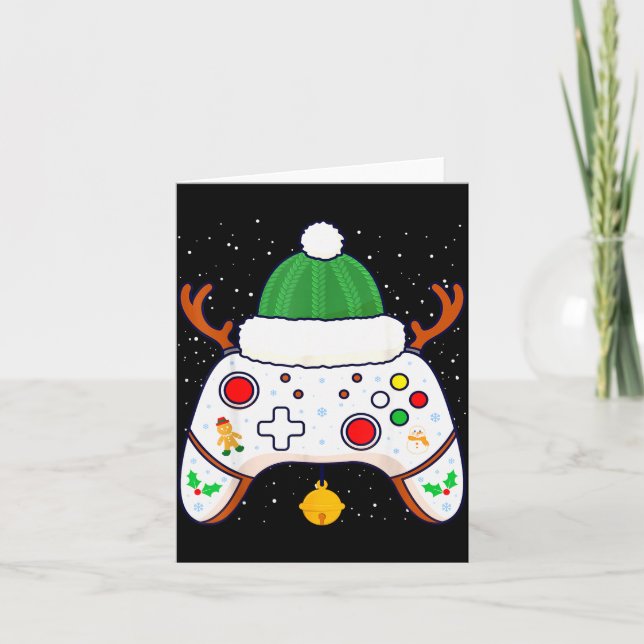 Weihnachten Gamer Videospiel-Controller Gamepad  Karte (Vorderseite)