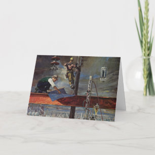 Weihnachten, Gebäude Baugewerbe Feiertagskarte