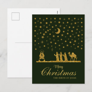 Weihnachten, Geburt Jesu, Drei Könige Feiertagspostkarte