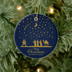 Weihnachten, Geburt Jesu, Drei Könige Keramik Ornament