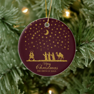 Weihnachten, Geburt Jesu, Drei Könige Keramik Ornament