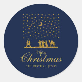 Weihnachten, Geburt Jesu, Drei Könige Runder Aufkleber