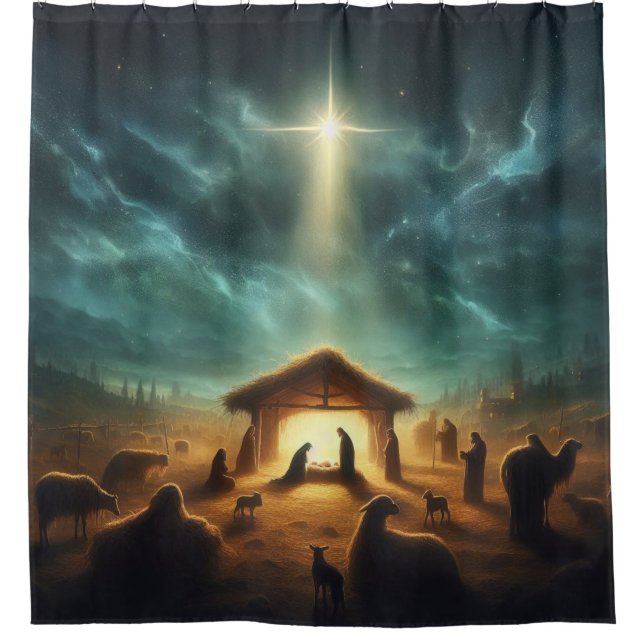 Weihnachten/Geburt/Jesus Duschvorhang (Vorderseite)