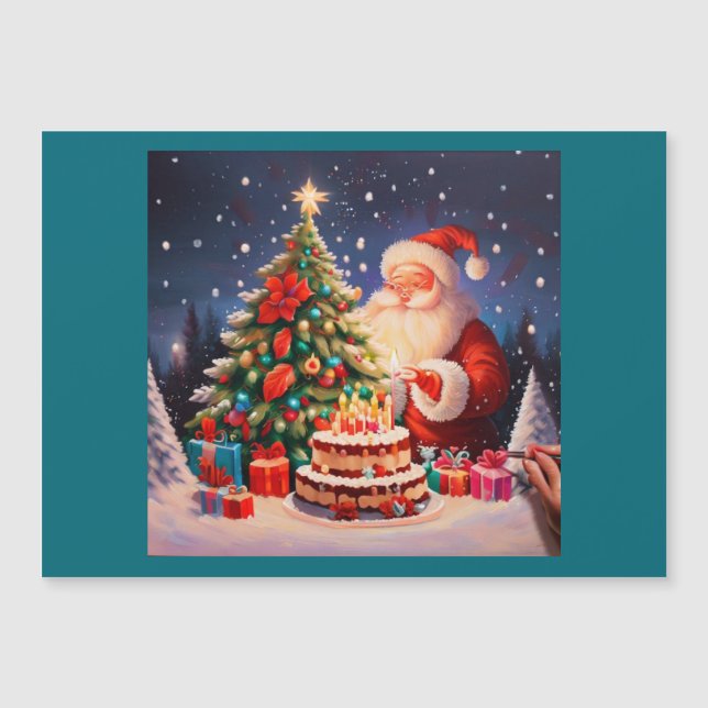 Weihnachten Geburtstag 10 Magnetkarte (Vorderseite)