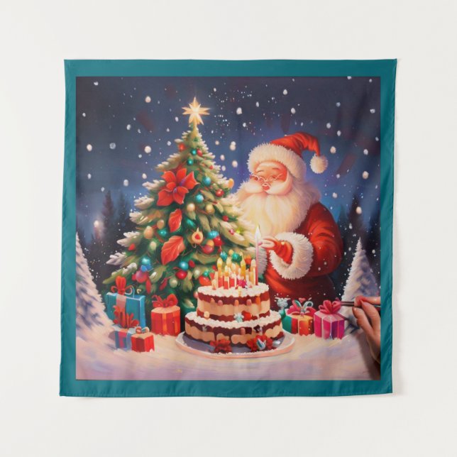 Weihnachten Geburtstag 10 Wandteppich (Vorderseite)