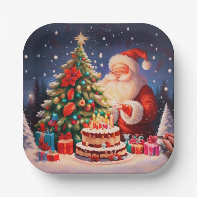 Weihnachten Geburtstag 11 Pappteller (Vorderseite)