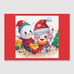 Weihnachten - Geburtstag 5 Magnetkarte