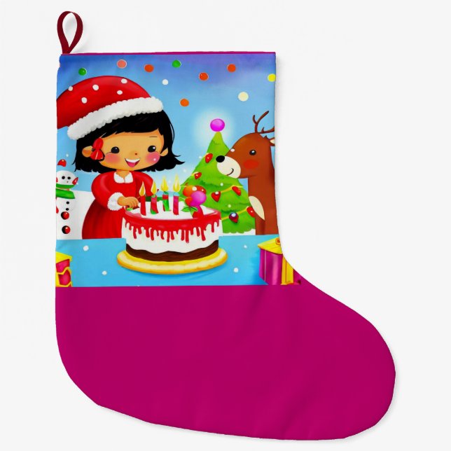 Weihnachten - Geburtstag 7 Großer Weihnachtsstrumpf (Vorderseite)