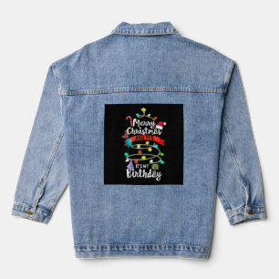 Weihnachten Geburtstag Shirt, frohe Weihnachten un Jeansjacke