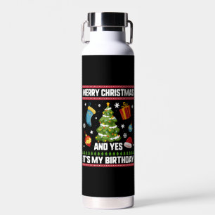 Weihnachten Geburtstag Shirt, frohe Weihnachten un Trinkflasche