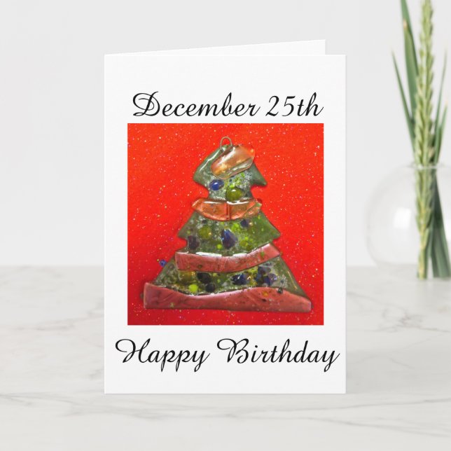 Weihnachten Geburtstag Tree Lines (Vorderseite)