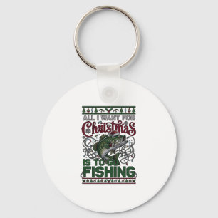 Weihnachten Geh Angeln Fisch Weihnachtsmann Hut Li Schlüsselanhänger