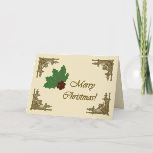 Weihnachten! Gehe ins Barock! Creme Background Feiertagskarte