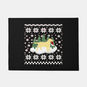 Weihnachten Gelbe Labrador Silhouette Weihnachtsma Fußmatte