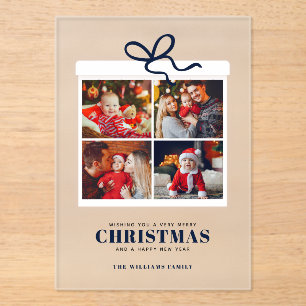 Weihnachten Geschenk 4 FotoCollage Acryleinladungen