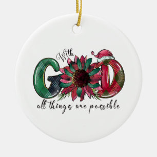 Weihnachten Geschenk mit Gott alles ist möglich Keramik Ornament