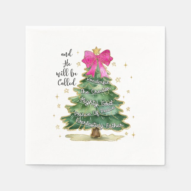 Weihnachten Geschenk und er wird frohe Weihnachten Serviette (Vorderseite)