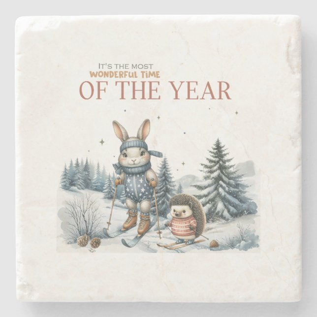 Weihnachten Geschenk wunderbare Zeit des Jahres Steinuntersetzer (Vorderseite)