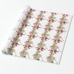 Weihnachten Geschenkpapier<br><div class="desc">Skelett,  "beängstigende Weihnachten",  "Albtraum-Weihnachten",  Weihnachten,  Weihnachten,  hässliche Weihnachten,  Schädel,  Gothic,  Rentiere,  heilige,  "rote grüne Weiß",  Blanche</div>