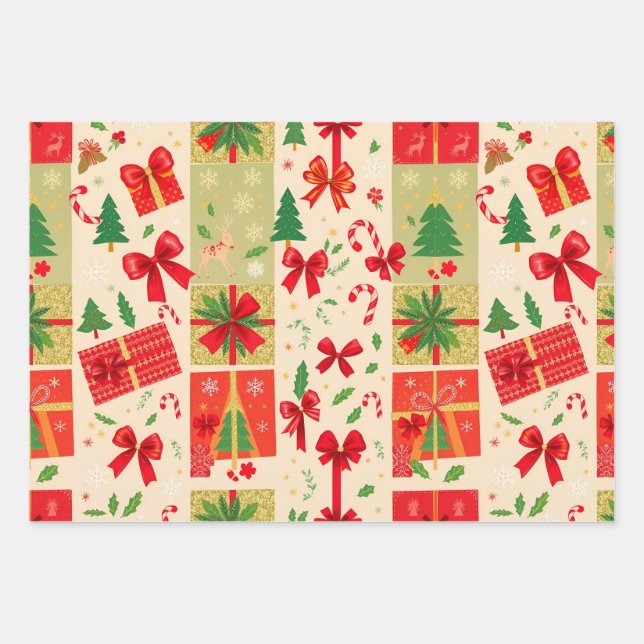 Weihnachten Geschenkpapier Set (Vorderseite)