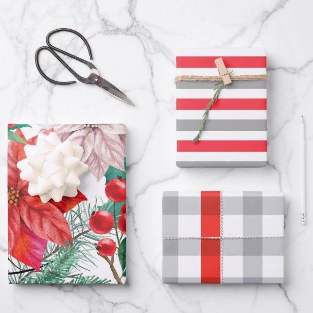 Weihnachten Geschenkpapier Set (Vorderseite)