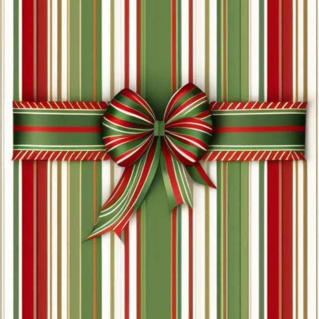 Weihnachten Geschenkpapier Set (Beautiful Colorful Stripes Christmas Wrapping Sheets with ribbon!)
