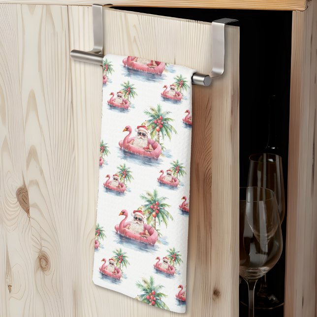 Weihnachten Geschirrtuch (Santa Beach Christmas kitchen towel)