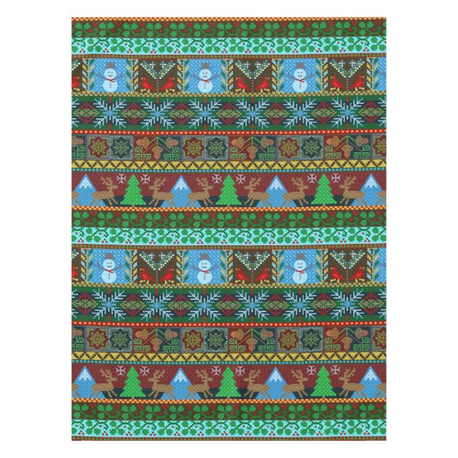 Weihnachten gestrickter tischdecke (Vorderseite)