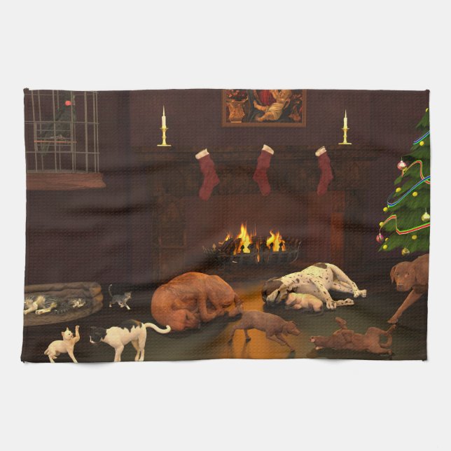 Weihnachten gewartet geschirrtuch (Horizontal)