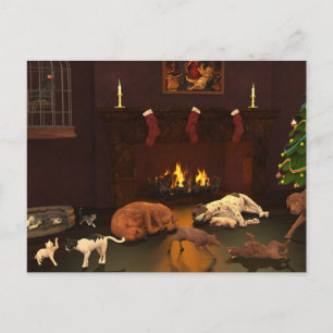 Weihnachten gewartet postkarte