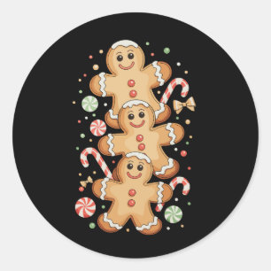 Weihnachten Gingerbread Kekse Xmas Urlaubszeit  Runder Aufkleber