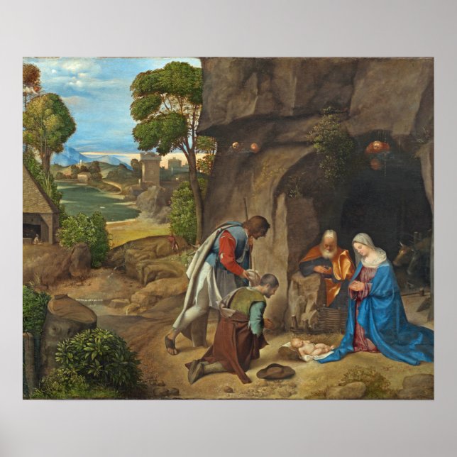 Weihnachten - Giorgione-Hirten malen Poster (Vorne)
