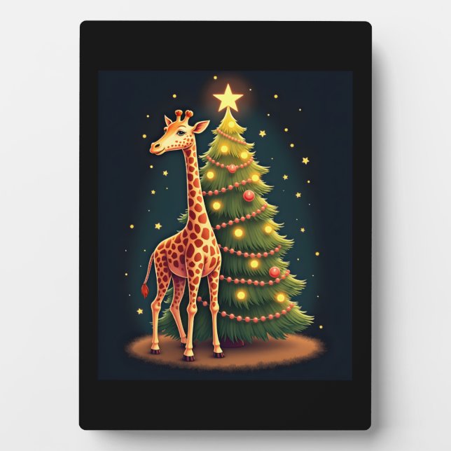 Weihnachten Giraffe Offiziellen BaumTopper Funny T Fotoplatte (Vorderseite)