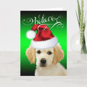 Weihnachten  Glaube Adorable Golden Santa Pup