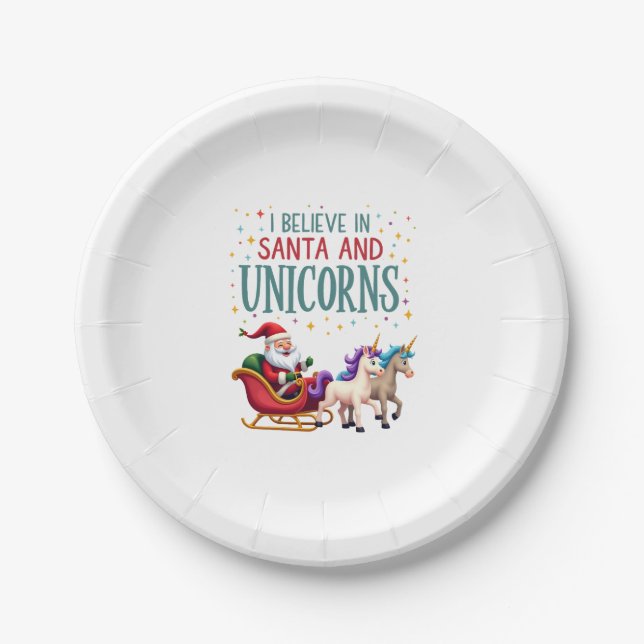 Weihnachten glaube ich an den Weihnachtsmann und E Pappteller (Vorderseite)