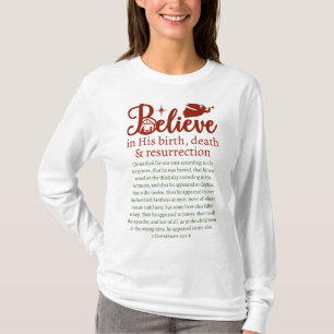 Weihnachten Glaube Jesus Krippe Weiße lange Schläf T-Shirt