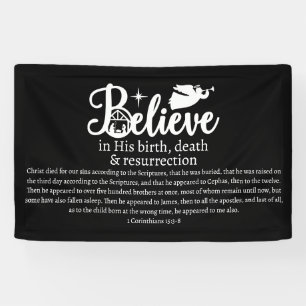 Weihnachten glauben an Jesus Krippe Schwarz-weiß Banner