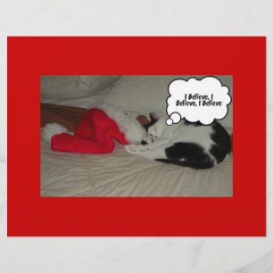 Weihnachten glauben Schwarz und Weiß Kitten Flyer