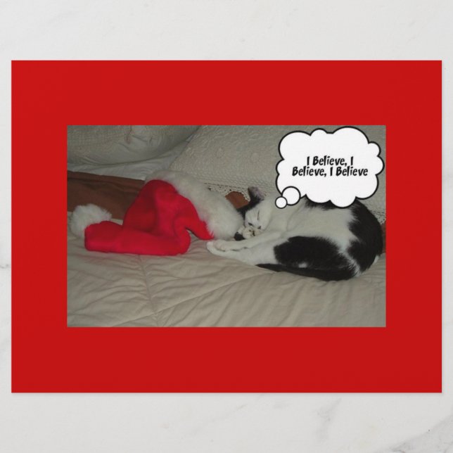 Weihnachten glauben Schwarz und Weiß Kitten Flyer (Vorne)