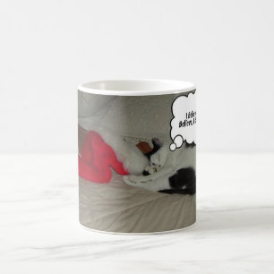 Weihnachten glauben Schwarz und Weiß Kitten Kaffeetasse